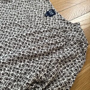 GAP Cream and Brown Floral Top